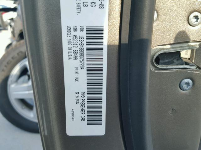 1B3HB48B98D757284 - 2008 DODGE CALIBER SX GOLD photo 10