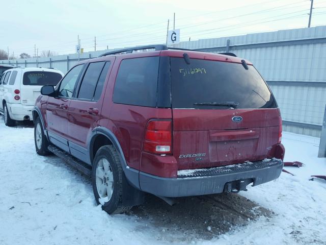 1FMZU73E72UC37023 - 2002 FORD EXPLORER X RED photo 3