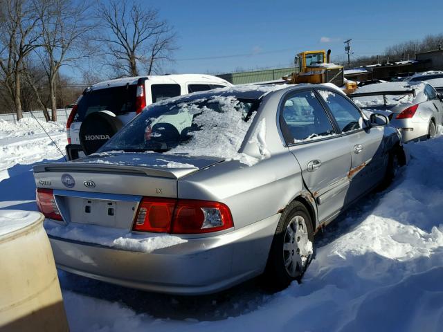 KNAGD126445331373 - 2004 KIA OPTIMA LX GRAY photo 4