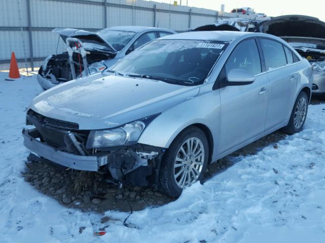 1G1PJ5S99B7307853 - 2011 CHEVROLET CRUZE ECO SILVER photo 2