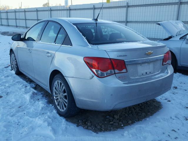 1G1PJ5S99B7307853 - 2011 CHEVROLET CRUZE ECO SILVER photo 3