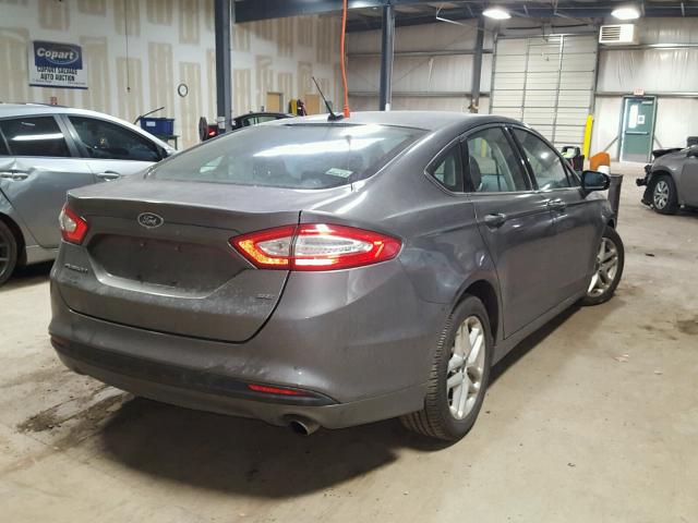 3FA6P0H7XDR211144 - 2013 FORD FUSION SE GRAY photo 4