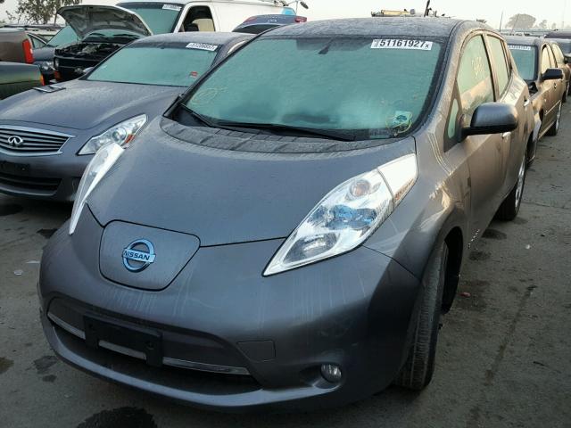 1N4AZ0CP2EC337655 - 2014 NISSAN LEAF S GRAY photo 2