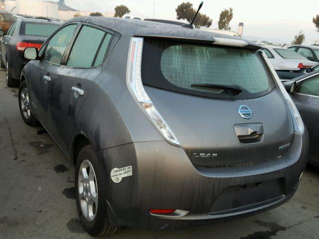 1N4AZ0CP2EC337655 - 2014 NISSAN LEAF S GRAY photo 3