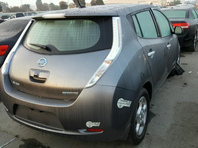 1N4AZ0CP2EC337655 - 2014 NISSAN LEAF S GRAY photo 4