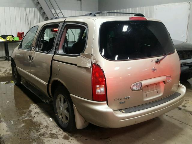 4N2ZN16T11D826069 - 2001 NISSAN QUEST SE TAN photo 3