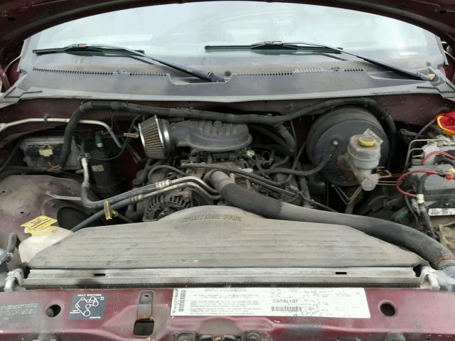 3B7HC13Z31G195793 - 2001 DODGE RAM 1500 BURGUNDY photo 7