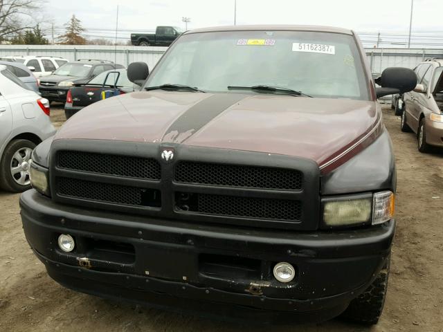 3B7HC13Z31G195793 - 2001 DODGE RAM 1500 BURGUNDY photo 9