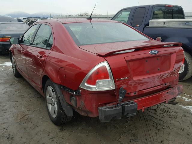 3FAHP07Z39R174425 - 2009 FORD FUSION SE RED photo 3