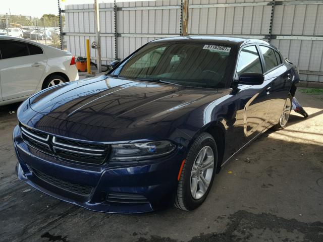 2C3CDXBG4GH117238 - 2016 DODGE CHARGER SE BLUE photo 2