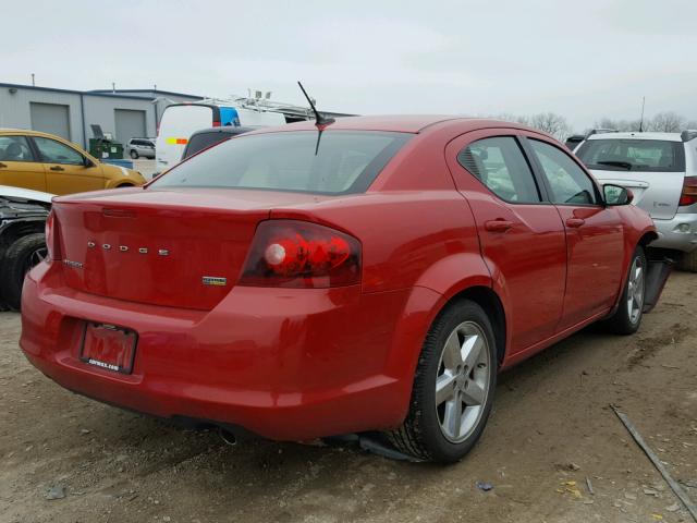 1B3BD2FG6BN546337 - 2011 DODGE AVENGER LU RED photo 4