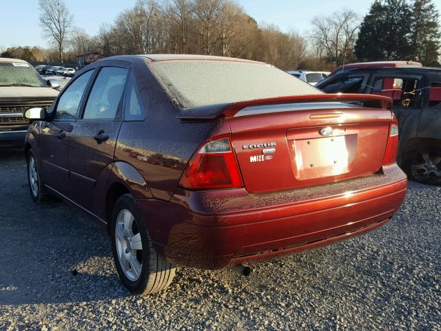 1FAFP34N67W355961 - 2007 FORD FOCUS ZX4 MAROON photo 3