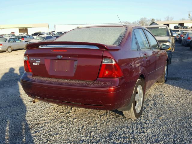 1FAFP34N67W355961 - 2007 FORD FOCUS ZX4 MAROON photo 4