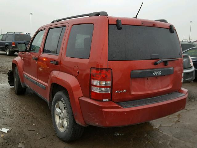 1J8GN28K99W539902 - 2009 JEEP LIBERTY SP RED photo 3