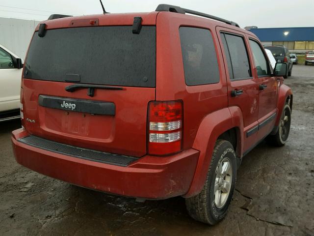 1J8GN28K99W539902 - 2009 JEEP LIBERTY SP RED photo 4