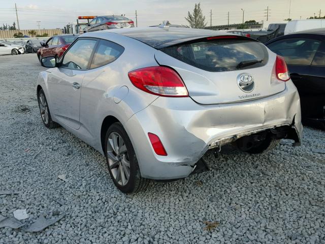 KMHTC6AD1HU310277 - 2017 HYUNDAI VELOSTER B SILVER photo 3