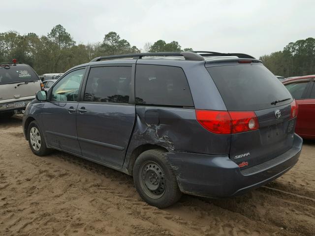 5TDZK23C77S092931 - 2007 TOYOTA SIENNA CE BLUE photo 3