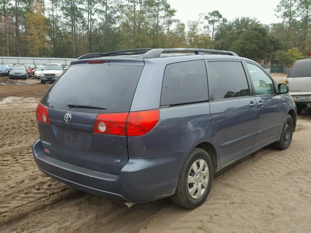 5TDZK23C77S092931 - 2007 TOYOTA SIENNA CE BLUE photo 4