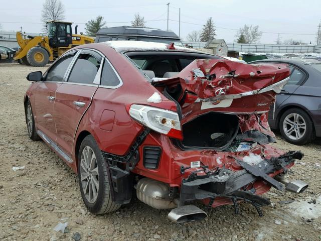 5NPE34AF6HH584085 - 2017 HYUNDAI SONATA SPO RED photo 3