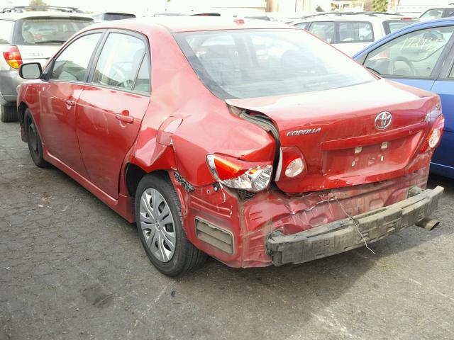 1NXBU40E09Z030648 - 2009 TOYOTA COROLLA BA RED photo 3