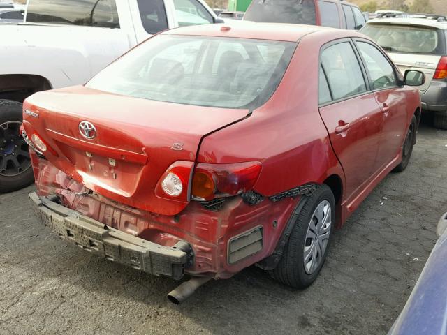 1NXBU40E09Z030648 - 2009 TOYOTA COROLLA BA RED photo 4