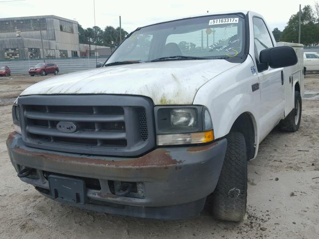 3FTNF20L14MA01252 - 2004 FORD F250 SUPER WHITE photo 2