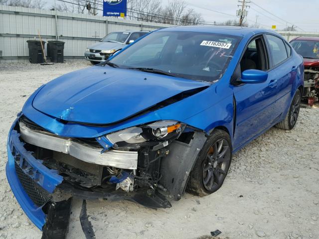 1C3CDFBB2FD403213 - 2015 DODGE DART SXT BLUE photo 2