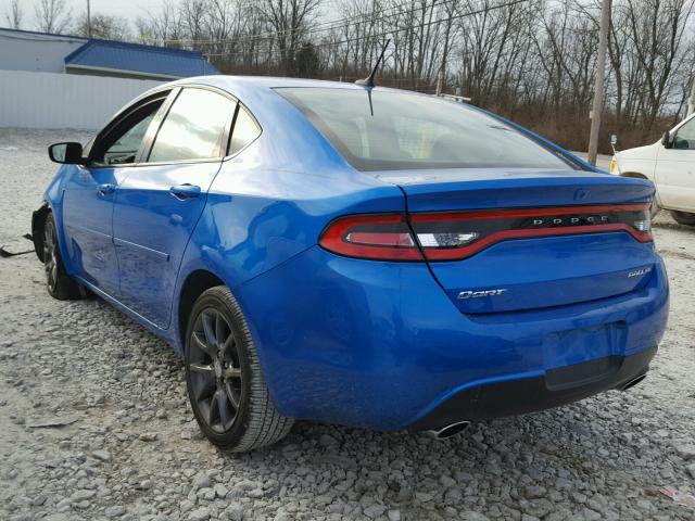 1C3CDFBB2FD403213 - 2015 DODGE DART SXT BLUE photo 3