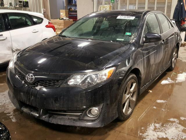 4T1BF1FK0EU375372 - 2014 TOYOTA CAMRY L BLACK photo 2