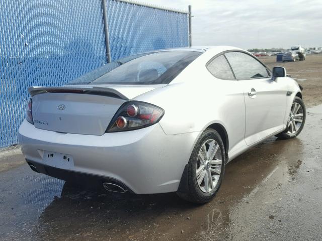 KMHHM66D48U264018 - 2008 HYUNDAI TIBURON GS SILVER photo 4