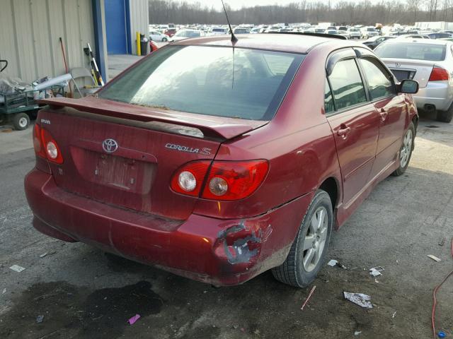 2T1BR32E75C556764 - 2005 TOYOTA COROLLA CE RED photo 4