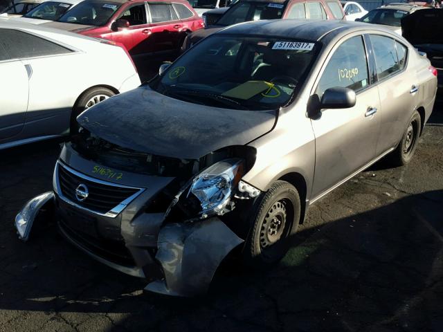 3N1CN7AP6EL873140 - 2014 NISSAN VERSA S GRAY photo 2