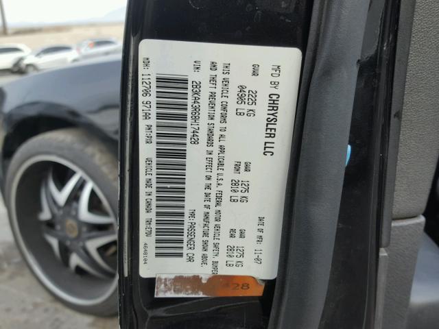 2B3KA43R68H174428 - 2008 DODGE CHARGER BLACK photo 10