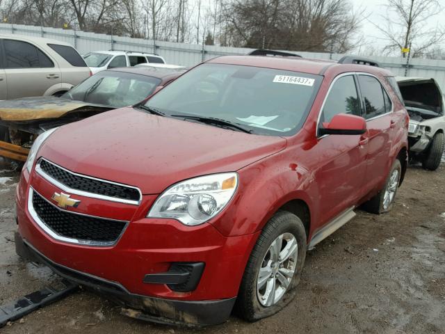 2GNALBEK6E6332385 - 2014 CHEVROLET EQUINOX LT RED photo 2