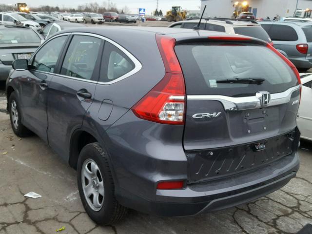 5J6RM4H39FL110435 - 2015 HONDA CR-V LX GRAY photo 3