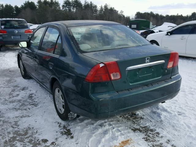 2HGES16261H544547 - 2001 HONDA CIVIC DX GREEN photo 3