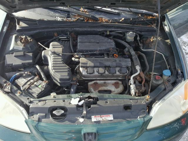 2HGES16261H544547 - 2001 HONDA CIVIC DX GREEN photo 7