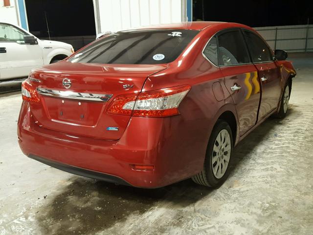 3N1AB7AP3EL631440 - 2014 NISSAN SENTRA S RED photo 4