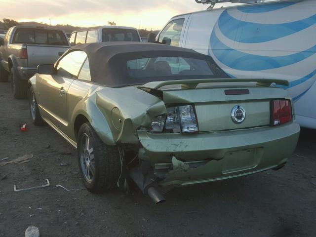 1ZVHT85H855223160 - 2005 FORD MUSTANG GT GREEN photo 3