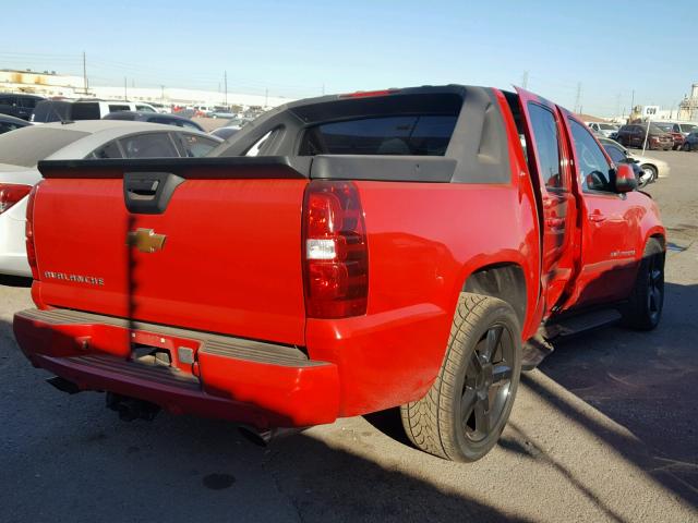 3GNEC12J27G298749 - 2007 CHEVROLET AVALANCHE RED photo 4