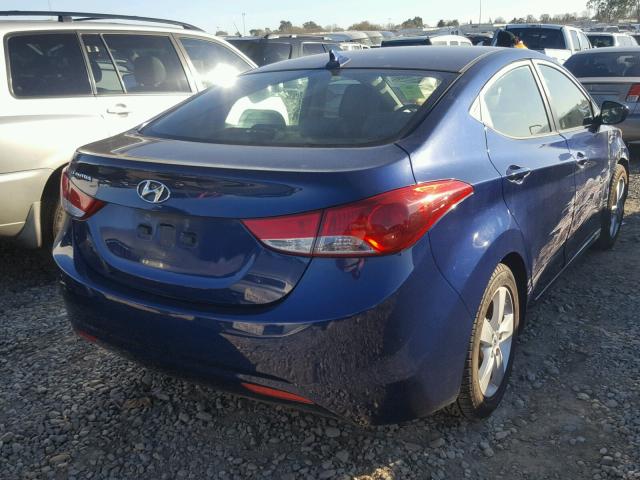 KMHDH4AE2DU728022 - 2013 HYUNDAI ELANTRA GL BLUE photo 4