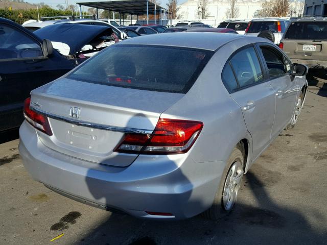 19XFB2F50FE299296 - 2015 HONDA CIVIC LX SILVER photo 4