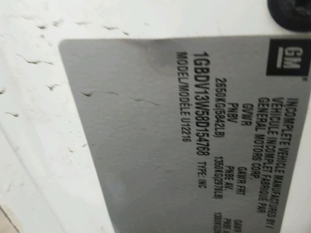 1GBDV13W58D154768 - 2008 CHEVROLET UPLANDER I WHITE photo 10