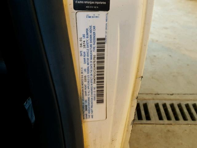 3VWCP21C31M475750 - 2001 VOLKSWAGEN NEW BEETLE Ağ foto 10