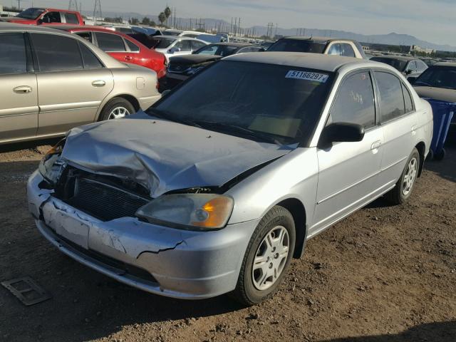 2HGES16592H532615 - 2002 HONDA CIVIC LX SILVER photo 2