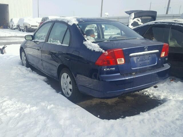 2HGES26751H617943 - 2001 HONDA CIVIC EX BLUE photo 3