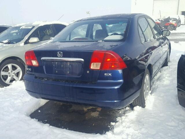 2HGES26751H617943 - 2001 HONDA CIVIC EX BLUE photo 4