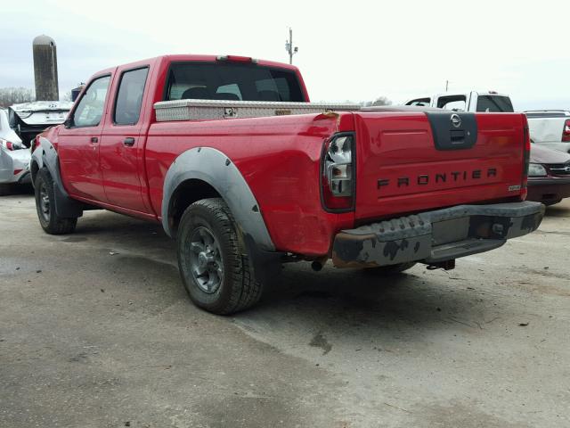 1N6ED29X32C345494 - 2002 NISSAN FRONTIER C RED photo 3