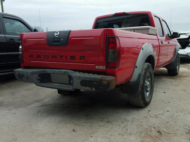 1N6ED29X32C345494 - 2002 NISSAN FRONTIER C RED photo 4