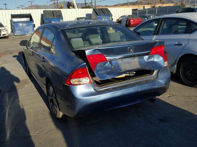 2HGFA16849H505401 - 2009 HONDA CIVIC EX BLUE photo 3